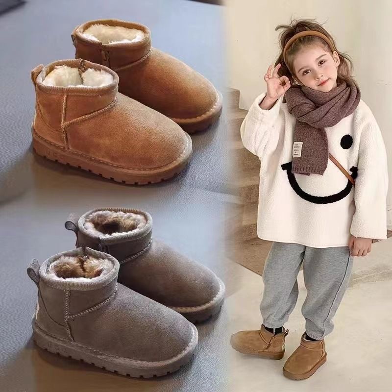 Kids Snow Boots Girls Boys Plush Ankle Boots Toddler Winter Warm Cotton Cutefeet Outdoor Shoes Size 26 - 37