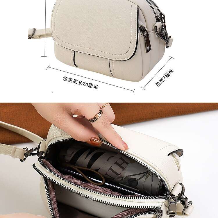 2025 New Fashionable Versatile Soft Leather for Women, Multi-layer Pocket Crossbody Bag, Practical and Super Popular Small Bag