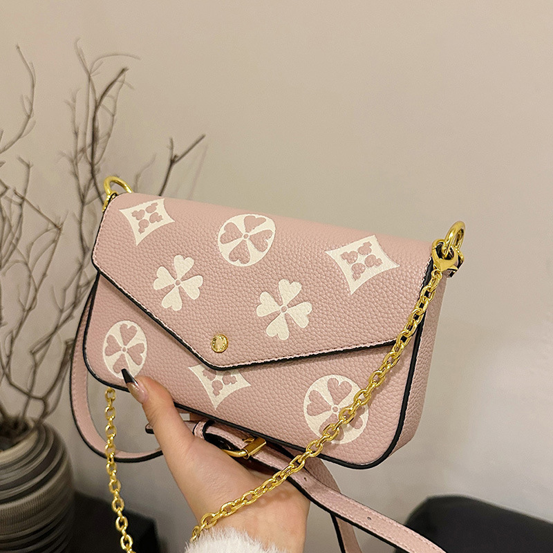 2025 New Style Handbag - Women's Bag - Fashionable and Versatile Chain Strap Shoulder Sling Bag - High-end Patterned Commuter Bag free shipping