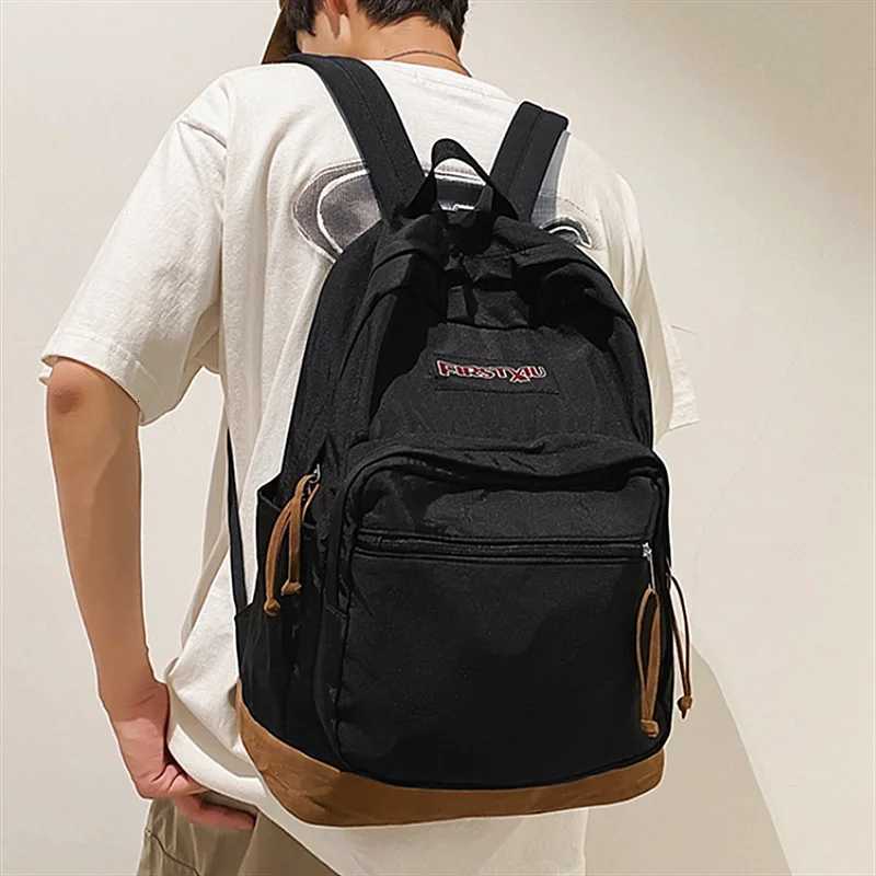 Mens Simple Backpack Mens Computer Bag Junior High School High School College Student Office Worker Casual Backpack Travel Bag M250811