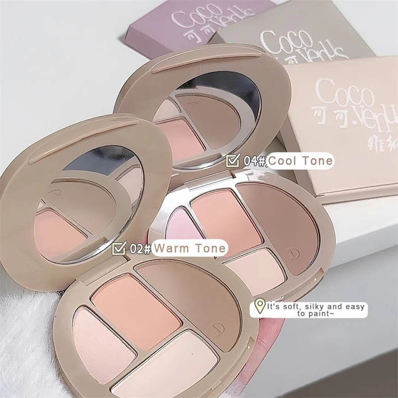 Multifunctional Bronzer Contour Palette Nose Shadow Profile Highlighter Blush Plate Matte Contouring Shading Llluminator Makeup 250811