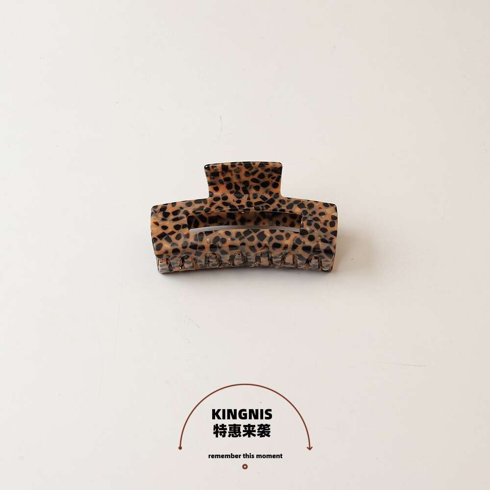 Korean Fashion Leopard Print Acetate Claw for Women, Back of Head Large Shark Clip, Thick Version Hair Clip