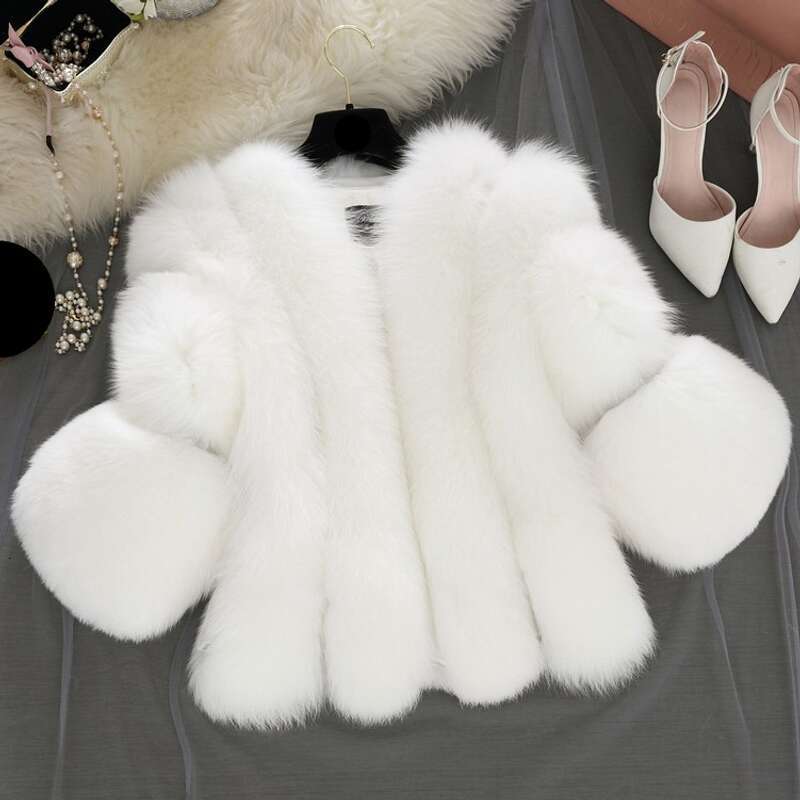 Clothing women's coat fox fur short seven quarter sleeved fur