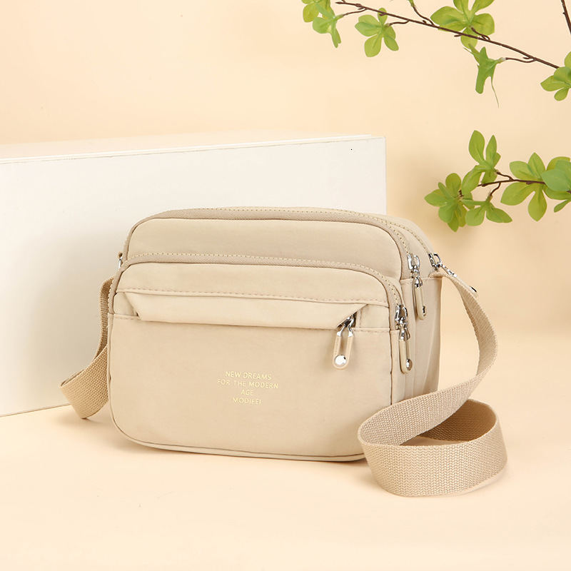 Women's Oxford Cloth Simple Fashion Single Shoulder 2025 Multi-layer Korean Style Trendy Casual Small Crossbody Bag ddmymoon