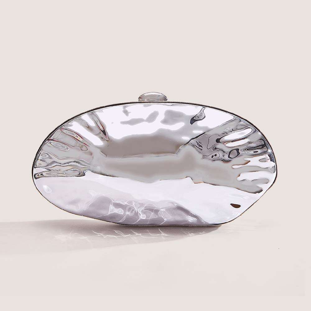 2025 Women's New Single Shoulder Crossbody Irregular Shell Electroplated Fashion Wedding Evening Clutch Bag