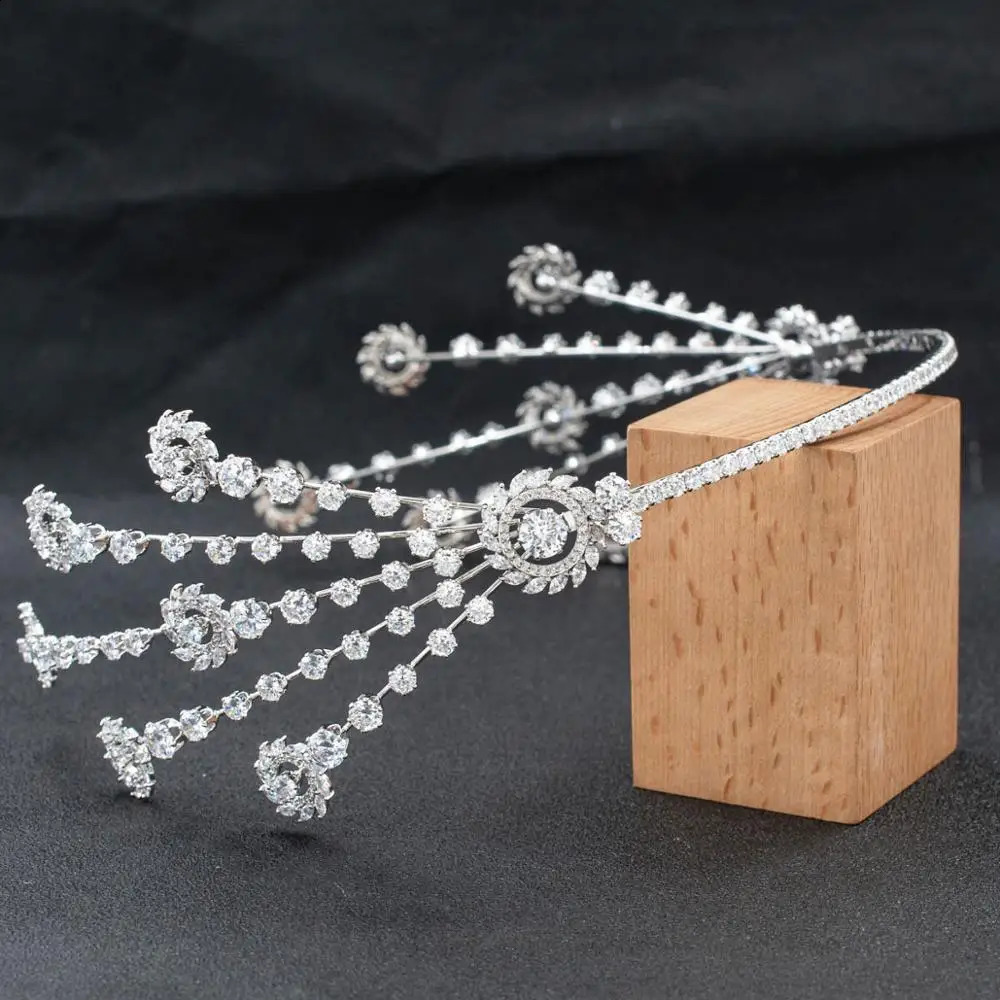 Handmade Cubic Zirconia Bridal Wedding Soft Headband Hairband Tiara Hair Jewelry Accessories Hairpieces CHA10045 250804