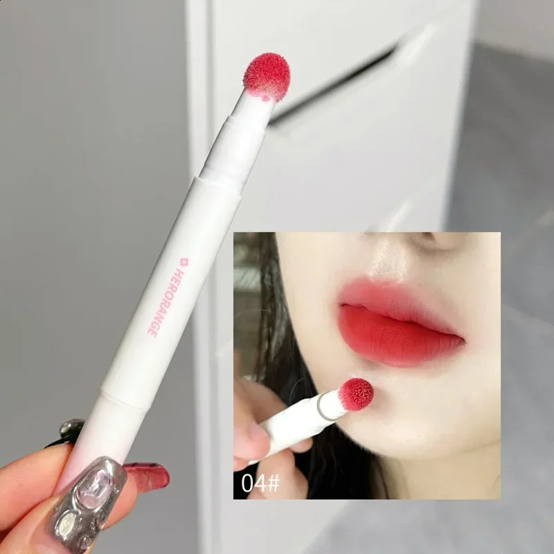 Liquid Lipstick With Cushion Applicator Velvet Matte Lip Gloss Creamy Soft Liquid Blush Lip Stick Multi-uses Makeup 250809