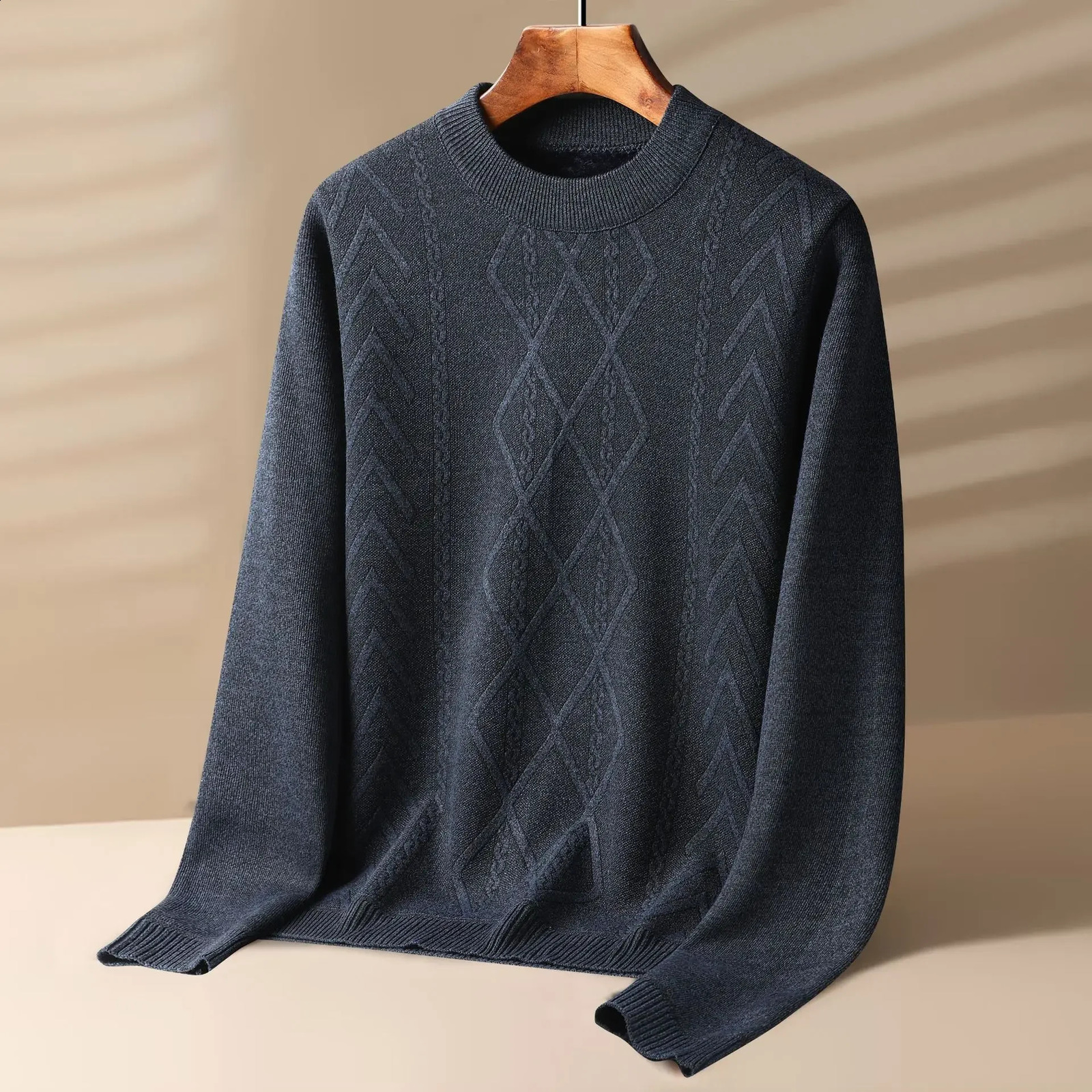 Autumn Cashmere Sweater Men O Neck Thick Warm Mens Sweaters Knitted Pullovers for Male Youth Slim Knitwear Man Sweater 250806