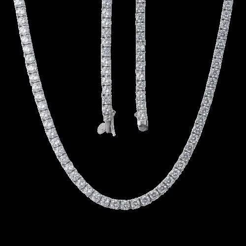 Wholesale 3mm 4mm 5mm 925 silver moissanite link necklace tennis chain for women men hip hop jewelry