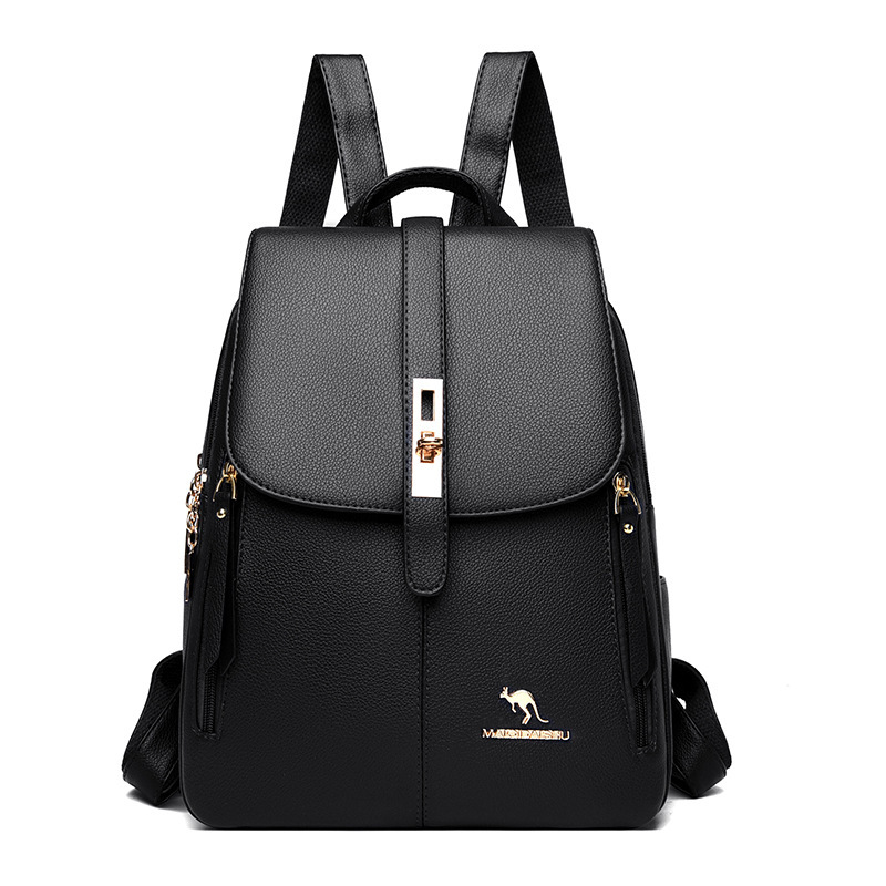 Soft Leather Backpack for Women, New Korean Style, Versatile Large Capacity Women's Backpack, Lightweight Travel School Bag ddmymoon