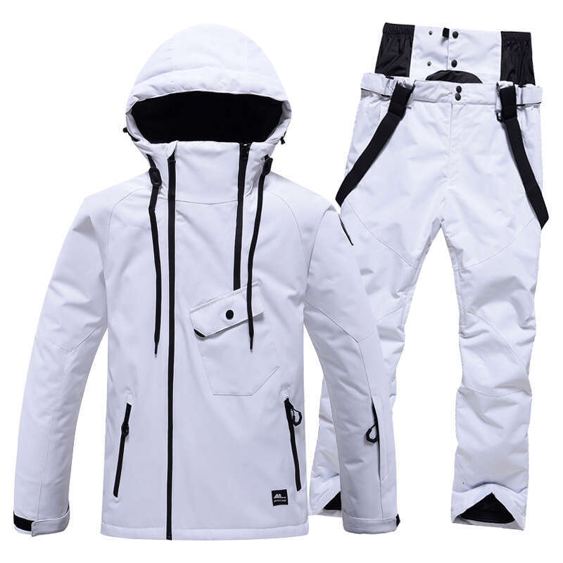 Solid color suit men women, windproof, waterproof, warm and breathable, winter snow village ski equipment for couples