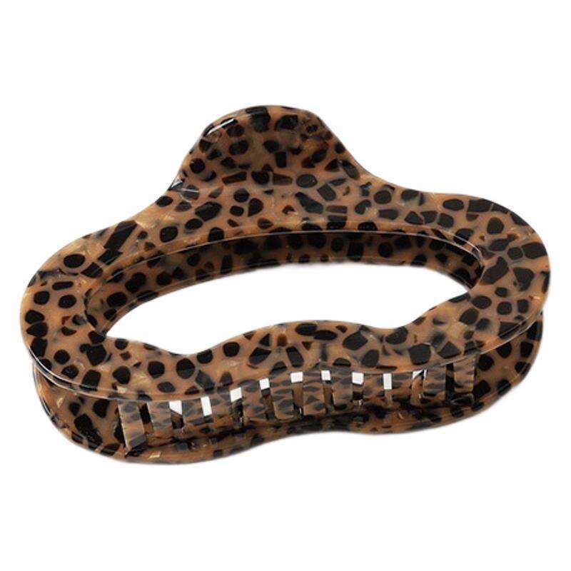 Korean Fashion Leopard Print Acetate Claw for Women, Back of Head Large Shark Clip, Thick Version Hair Clip