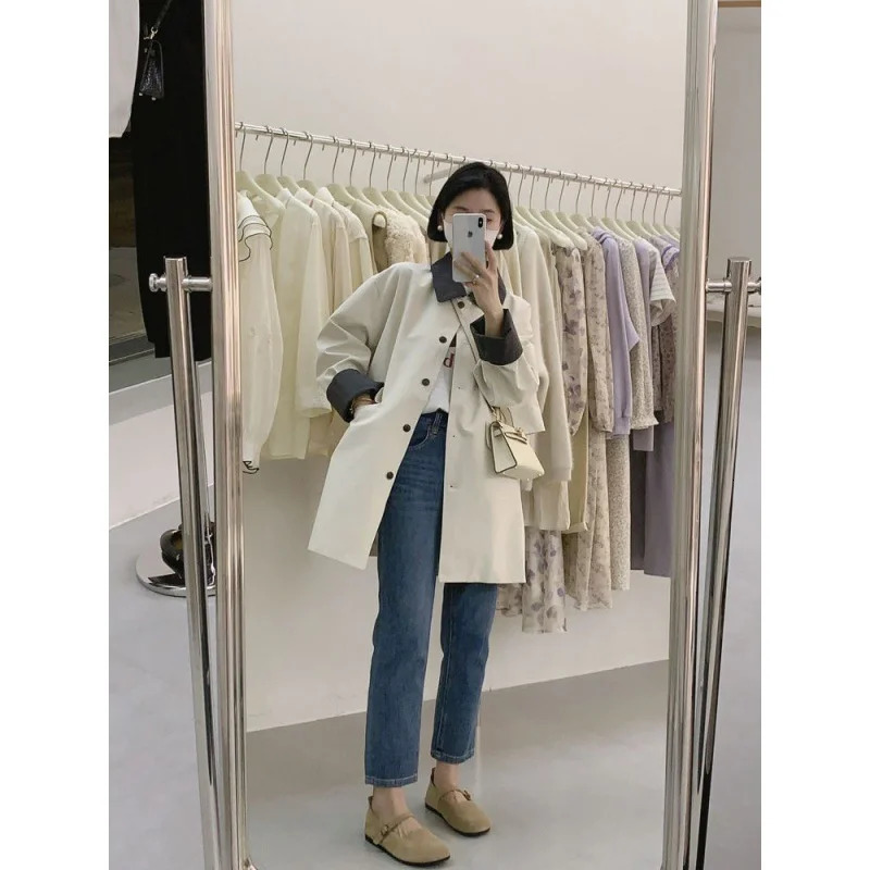Trench Coat Women Spring Autumn Korean SingleBreasted Casual Windbreaker Jacket Female Slim Outerwear Tops 250809