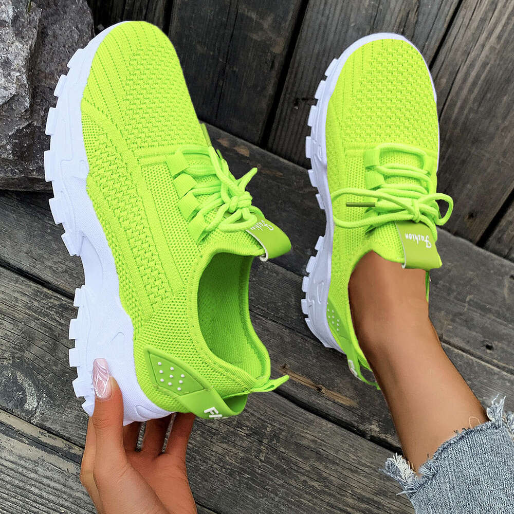 Women's Spring Fashion New Running Mesh Breathable Thick Designer Shoe Sole Korean Style Sports Shoes