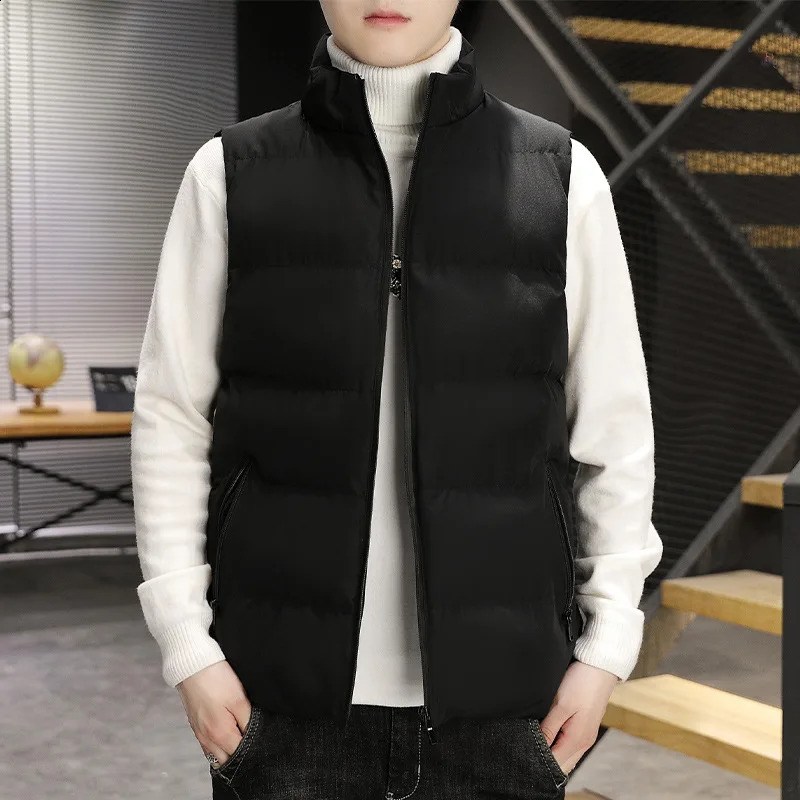 Soft Padded Waistcoat Men Lightweight Waistcoat Stylish Mens Winter Vest Warm Windproof Sleeveless Outerwear with for Outdoor 250809