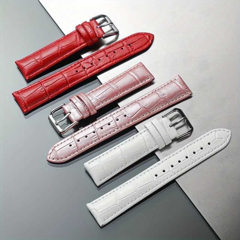 Leather Cowhide Watch Band for Womens Watch Chain- Bamboo Knot Pattern Soft Wrist Belt - 12mm-14mm-16mm-18mm-20mm W250811