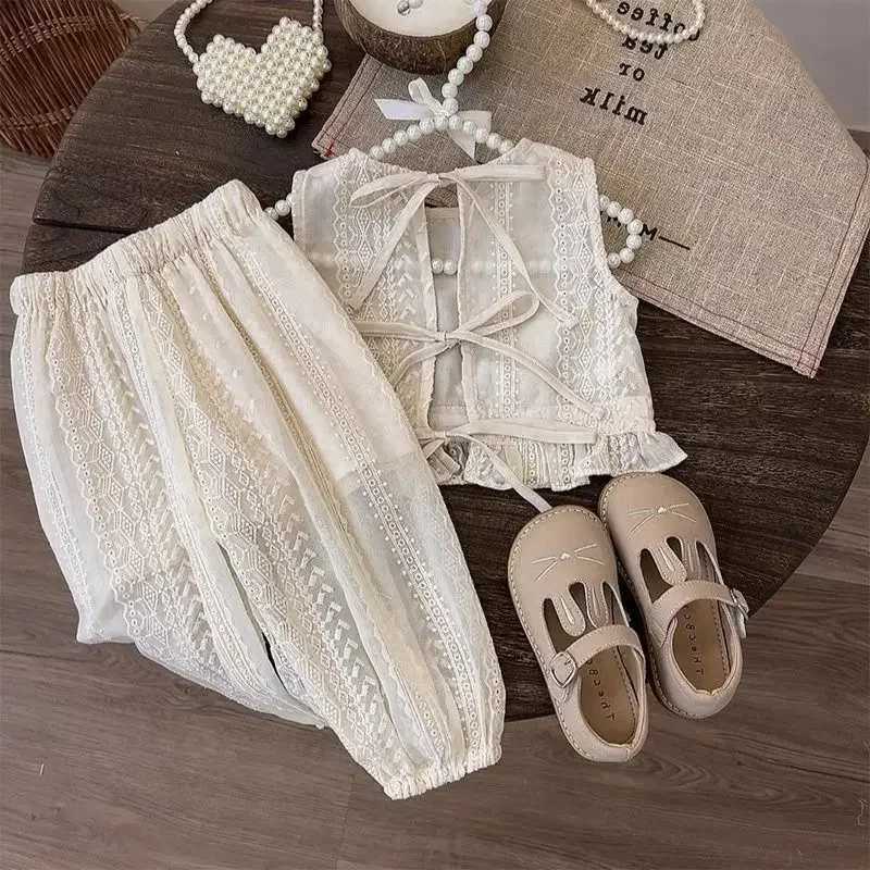 Girls Princess Style Set Fashionable New Girl Baby Summer Dress Set Trendy Childrens Summer Fashion Beach Set Z250811