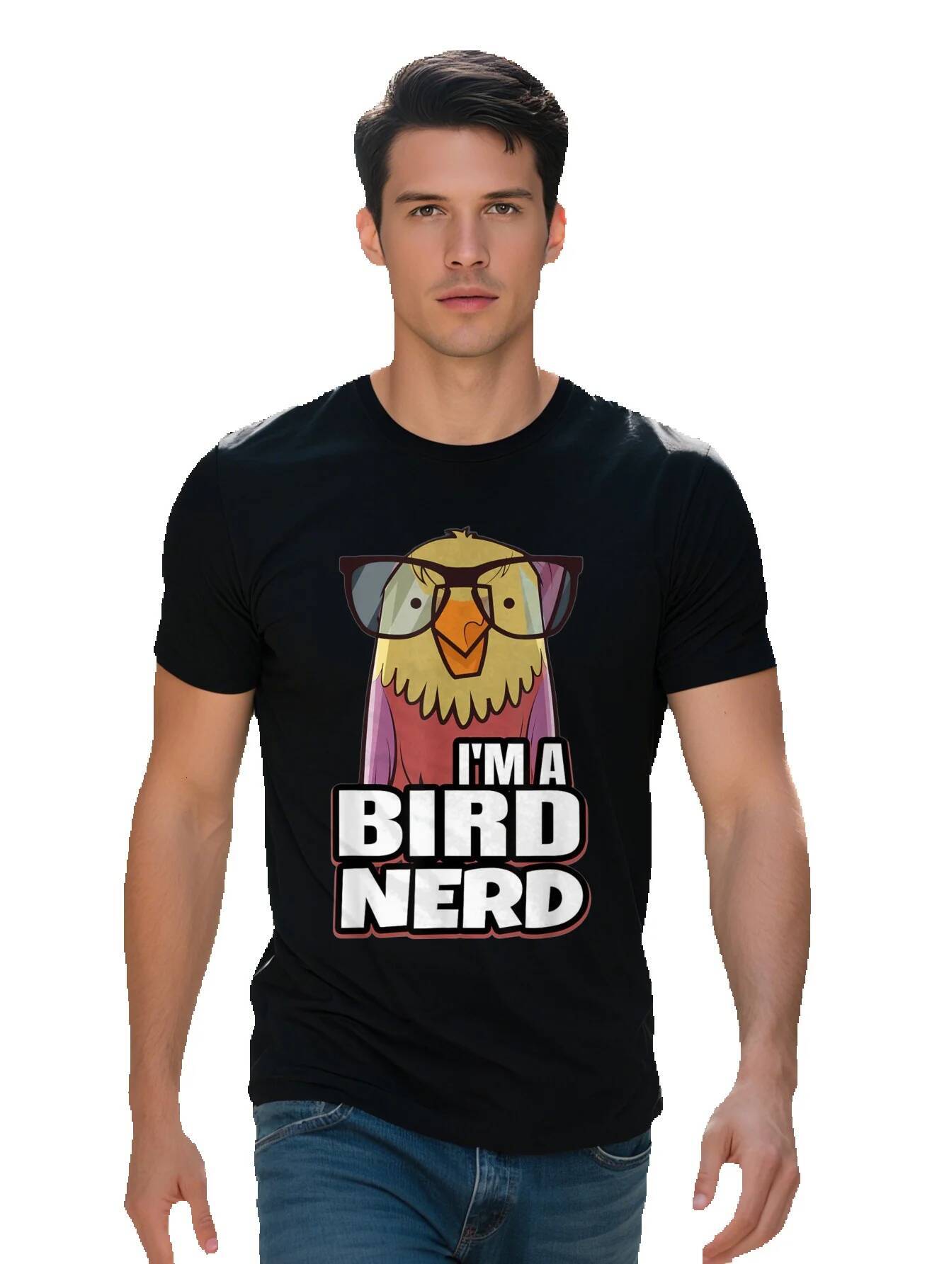 Men s Cotton T Shirt I am a Nerd Funny Cartoon Design Casual Comfortable Short Sleeve Round Neck Perfect for dbc2a