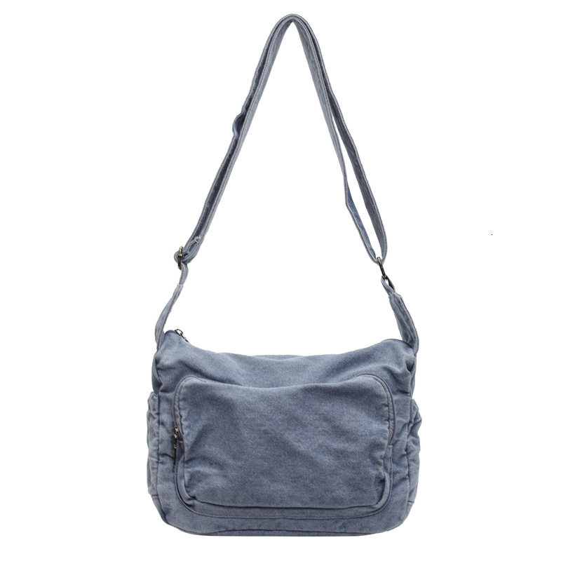 Large Capacity Denim Tote New Trendy Casual Commuting Versatile Shoulder Crossbody Bag