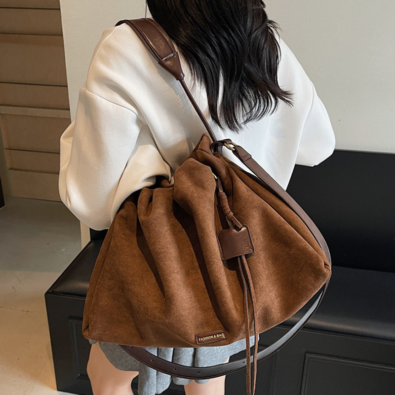 Suede Underarm Single Shoulder for Women New Melad Commuter Tote Large Capacity Crossbody Hobo Bag ddmymoon