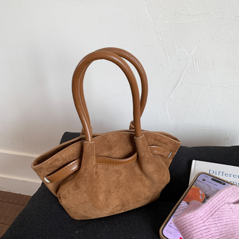 Suede Dumpling Niche Handheld Tote for Women 2025 New High-end Feel Single Shoulder Crossbody Bag ddmymoon