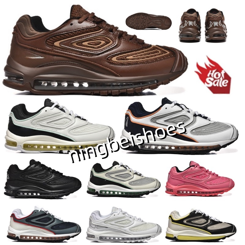 98 TL Mens Running Shoes Designer Run Sneakers Red Black White Pink Brown 98S Man Athletics Style Trainers For Male Cushion Outdoor Sport Shoe Sneakers With Box