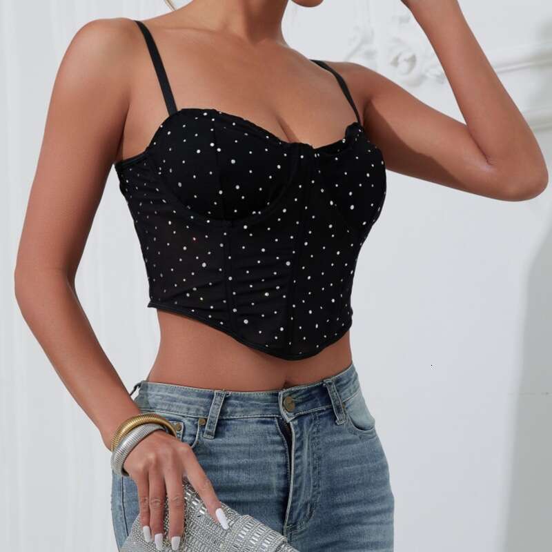 Fashion New Sequin Slim Fit Chest Support Street Style Camisole