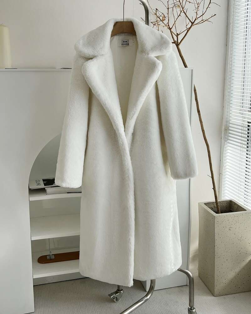 Women's belt-fastened coat, autumn and winter mink jacket, thickened cotton artificial fur