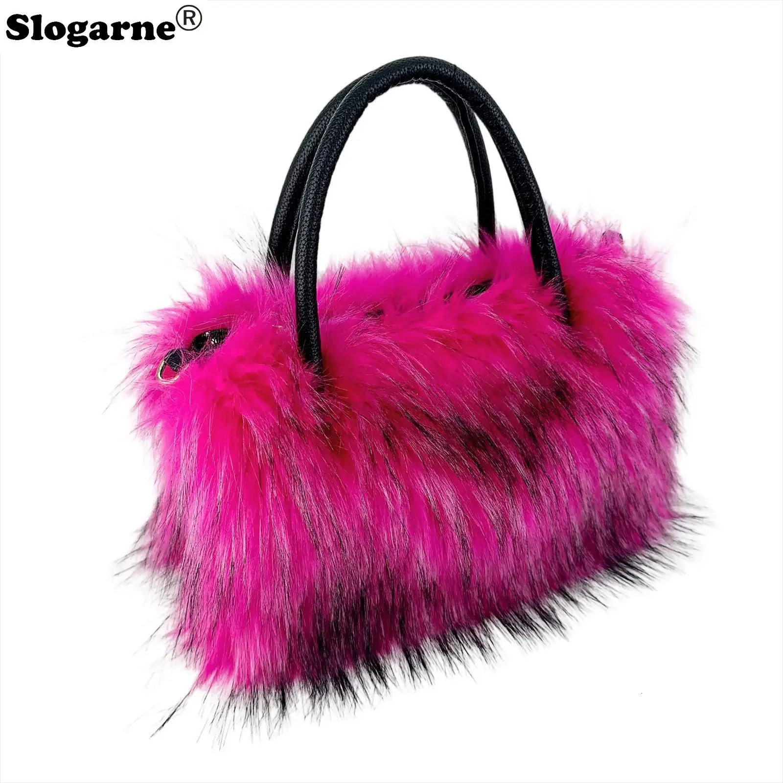 Women Fox Fur Handbag Ladies Winter Soft Fluffy Large Capacity Tote Bag y n Raccoon Shoulder Bags Backpacks 250811