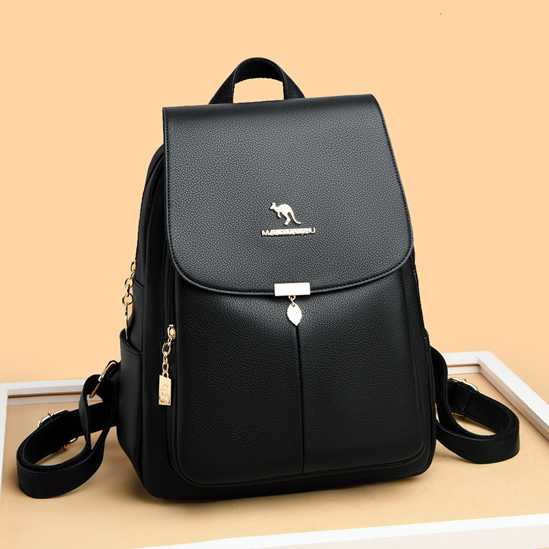 Hot Selling Soft Leather Backpack for Women, New Simple Commuter Large Capacity Backpack, Casual Travel Bag, Student School Bag ddmymoon