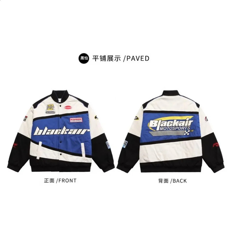 Spring And Autumn Cross Border Jacket Sports Style Printed Three Color Casual Long Sleeved Windbreaker Motorcycle Coat 250805