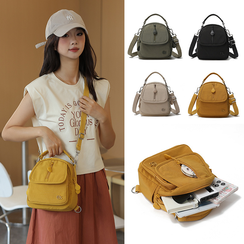 Lightweight Waterproof Nylon Fabric Single Shoulder Crossbody Bag for Women 2025 New Outdoor Casual Multifunctional Backpack ddmymoon