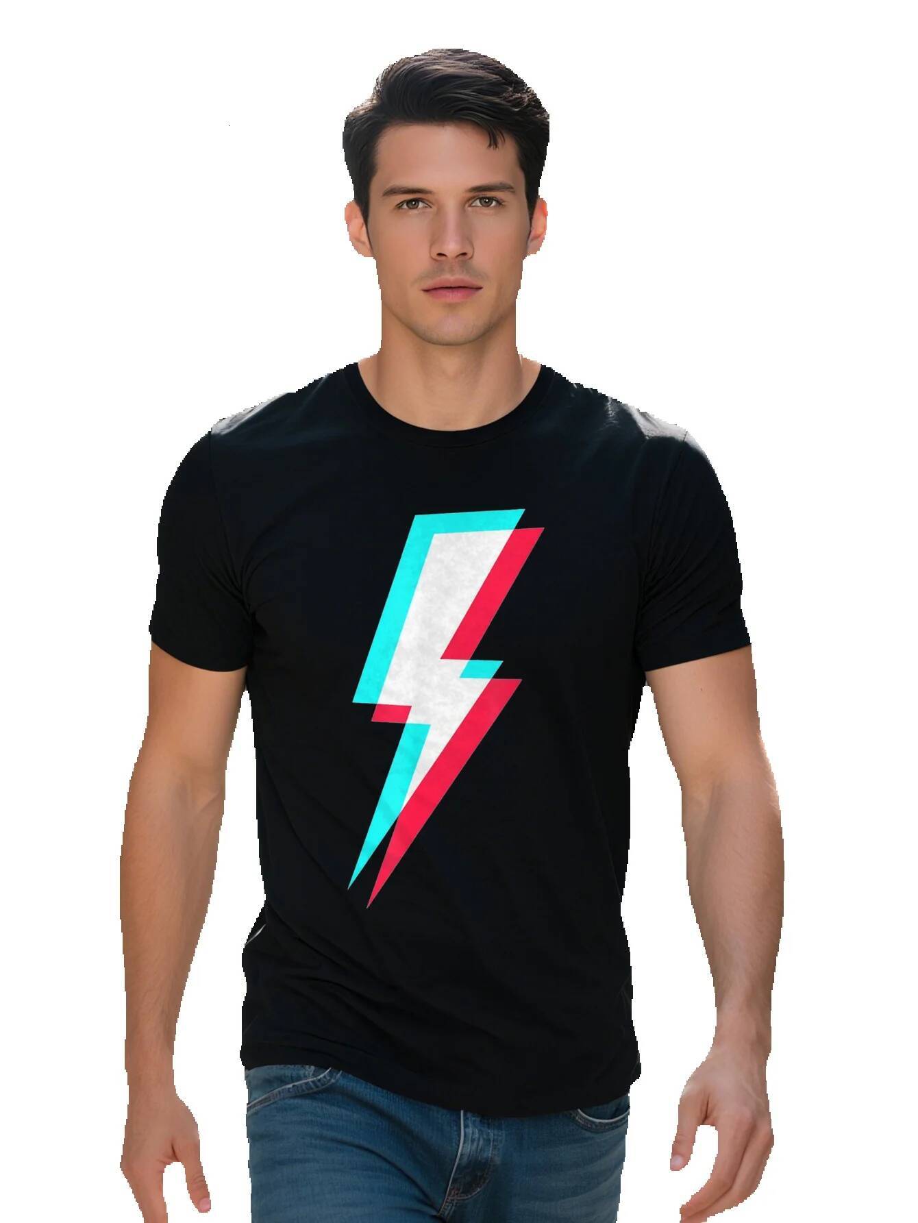 Men S T-shirt g Cotton Lighing Symbol Power Electricity Bolt Graphic T Shirt 413eb 32a99