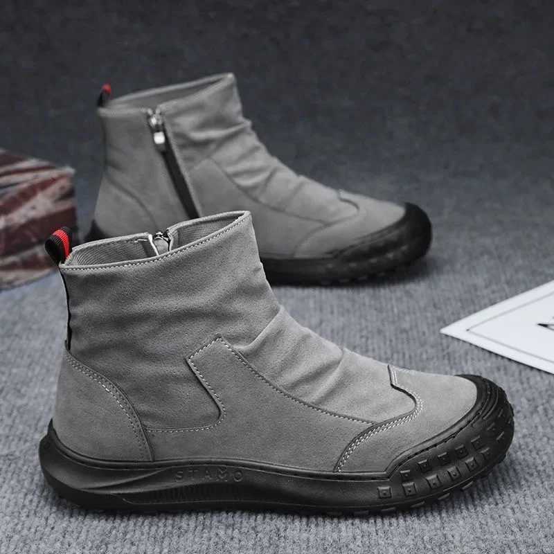 High-top Martin Boots Mens Shoes Autumn New Breathable Tooling Trend Versatile Non-slip Casual Labor Insurance Shoes Mens W250811