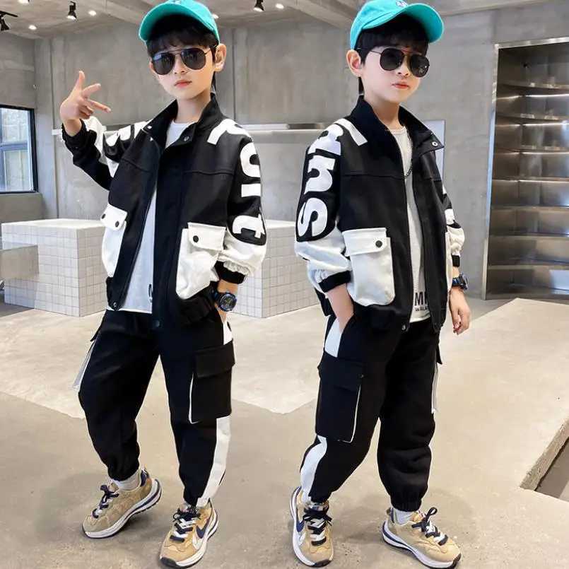 Boys Clothing Suit Spring and Autumn Childrens Sportswear Two-piece Set Fashion New Zipper Jacket+Pants Suit for Boys 2-10 Years Z250811