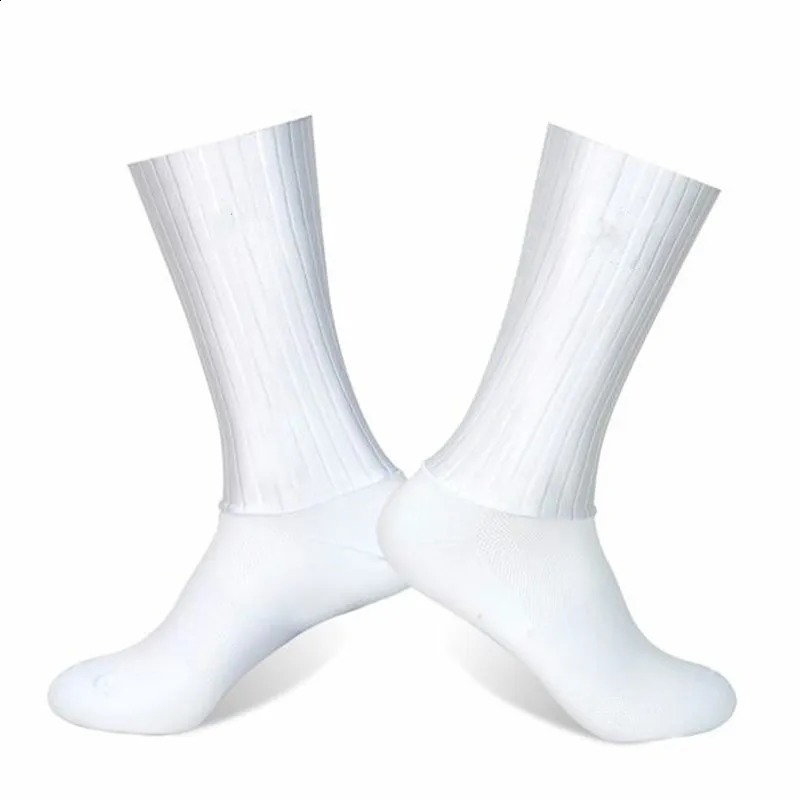 Anti Slip Silicone Summer Aero Socks Whiteline Cycling Men Bicycle Sport Running Bike Calcetines Ciclismo 250805