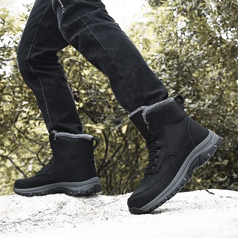 Snow Boots Men Lace Up Mens Shoes Breathable Winter Boots For Men Casual Men Shoe Waterproof Ankle Boots Footwear Work Shoes 250805