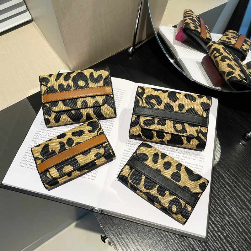 Large New Leopard Print High-End Zero Three Fold Light Multi Card Slot Long Wallet Premium Luxury Designer Bags ID Bag