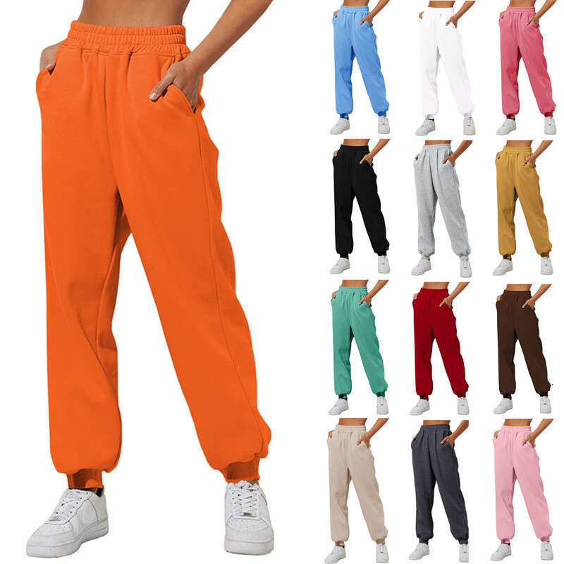 2023 Women's Loose Sweatpants Comfortable High Waist Joggers Casual Sweatshirt Pants with Pockets