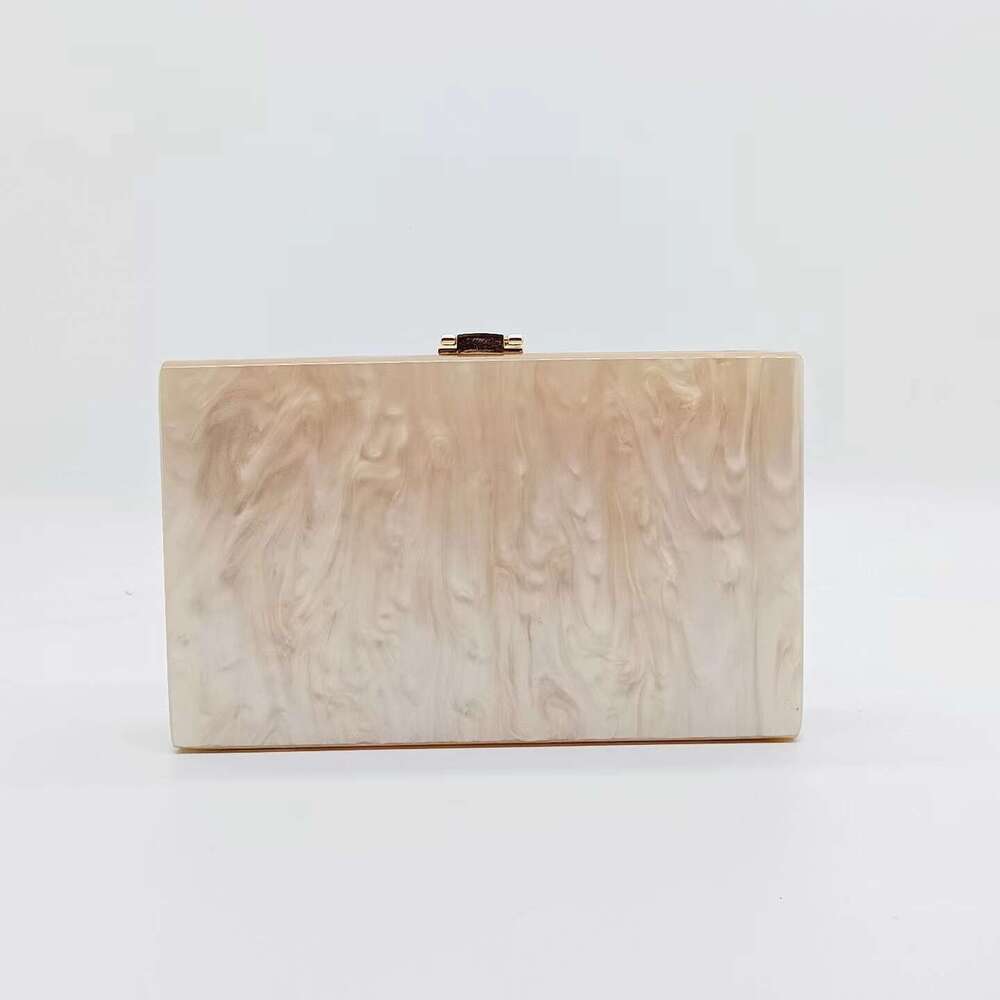 New Single Shoulder Crossbody Fashion Acrylic Women's Pearl Board Geometric Patchwork Evening Party Wedding Clutch Bag