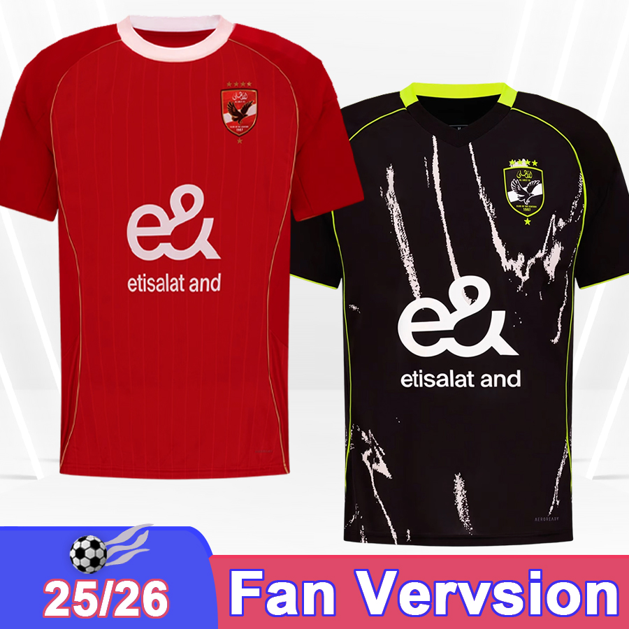 25 26 AL Ahly Egypt Mens Soccer Jerseys TREZEGUET E.ASHOUR R.SLIM H.ELSHAHAT M.ATTIA O.KAMAL Home Away Football Shirts Short Sleeve Uniforms