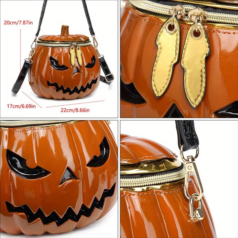 Pumpkin Purse Novelty Purses for Women FunnyHalloween Purses and Handbags Pumpkin Crossbody Bag 250807