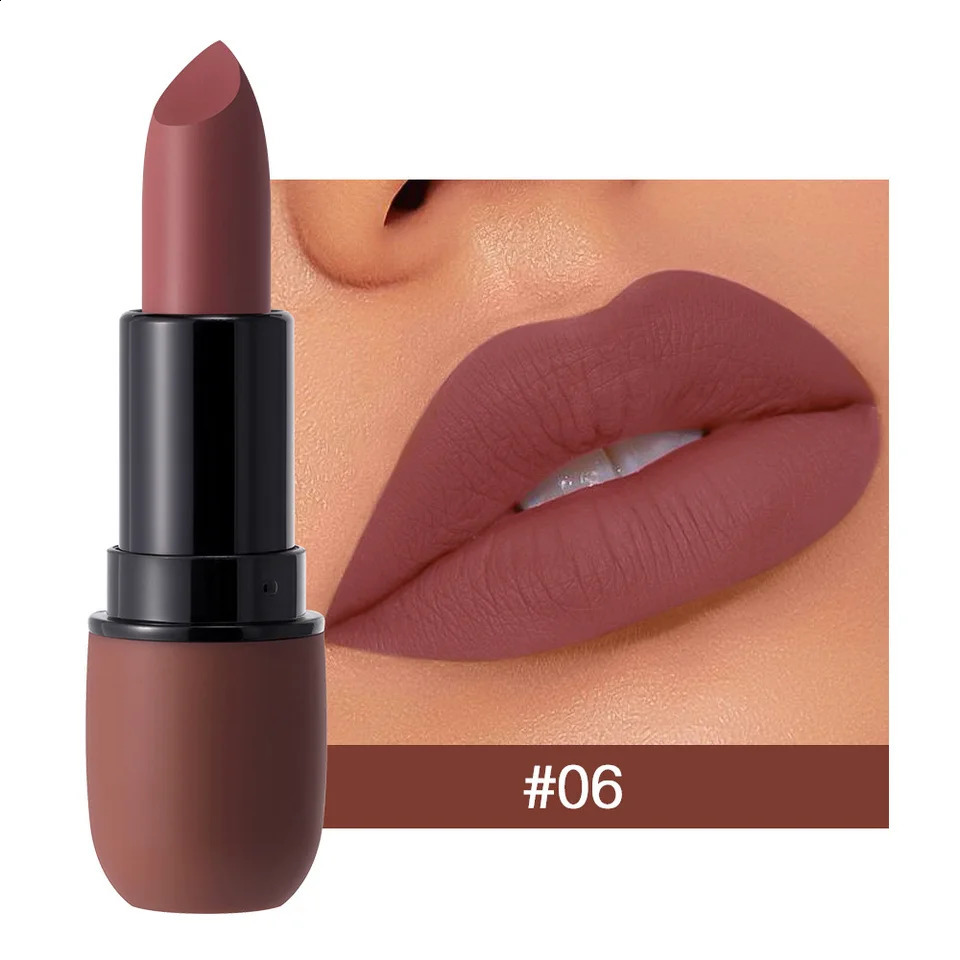 Matte Lipstick Long-Lasting Waterproof Classic High Pigment Velvet Topcoat Lip Cosmetics 250809