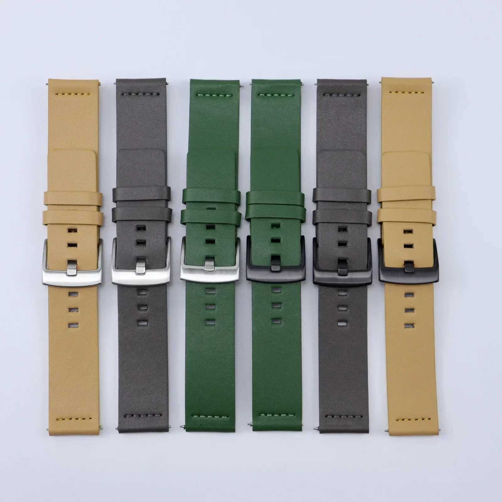 20mm 22mm Watch Band Quick Release Leather Strap for Samsung Galaxy Watch 3 Active2 40 44mm Huawei Watch GT 2 WatchBand 18 24mm W250811