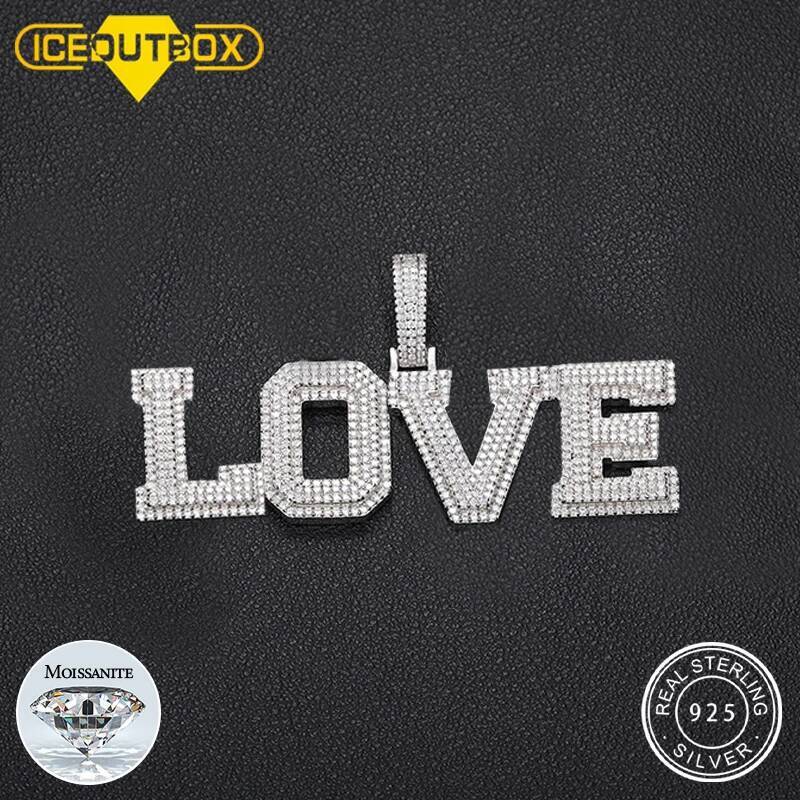 Customized Name Pendant Necklaces Iced Out D VVS1 Moissanite Silver 925 Personalized Letters Chain Hip Hop Jewelry for Women Men