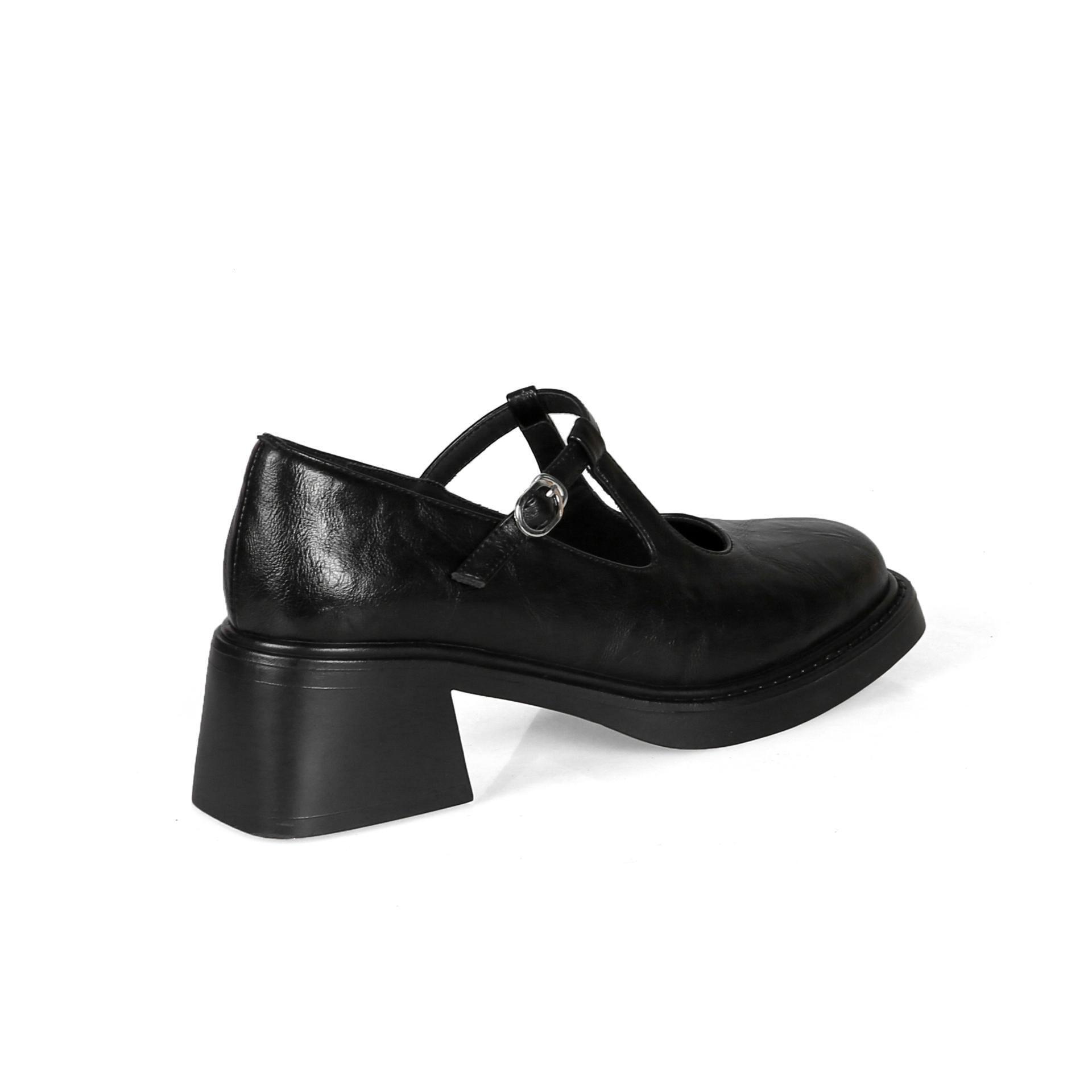 Vintage Mary Jane High Heels Leather Single Shoes 2025 Designer's New Soft Leather Women's Shoes
