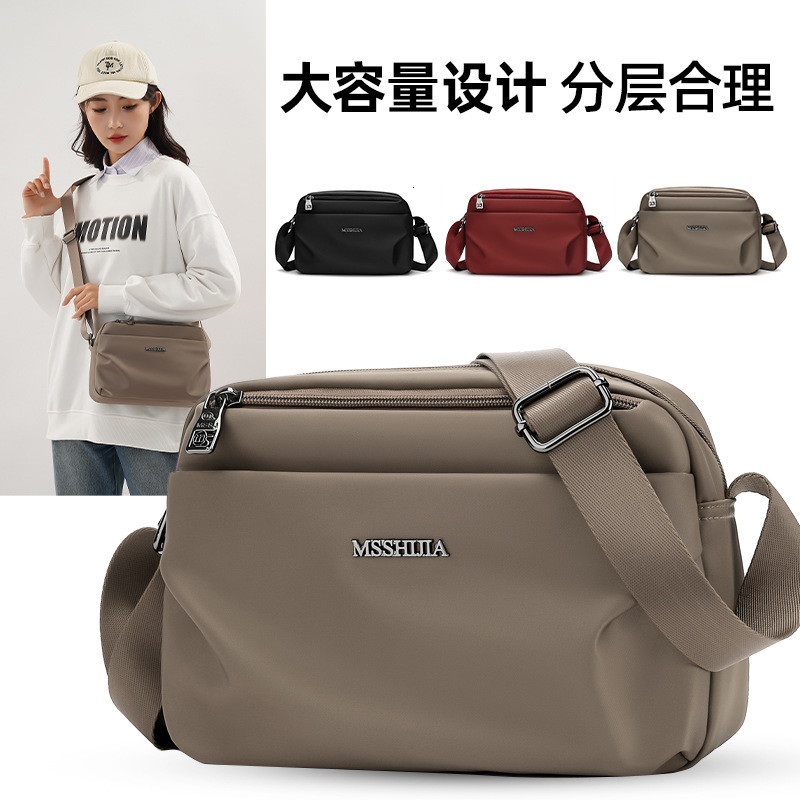 Lightweight Multi-layer Crossbody Casual Women's 2025 New Trendy Large Capacity Single Shoulder Waterproof Nylon Bag ddmymoon
