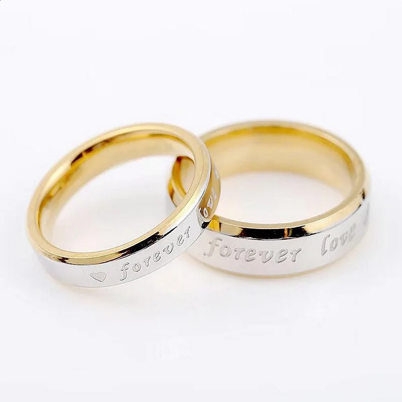 Unisex Men Women Fashion Couple Ring Steel Forever Love 250805