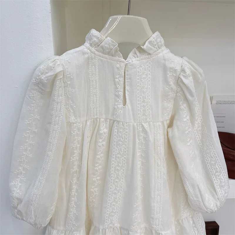 1-8 Years Old Girls Lace Princess Dress Autumn Floral Printed Korean Kids Baby Girls Casual Long Sleeve Dress W250811