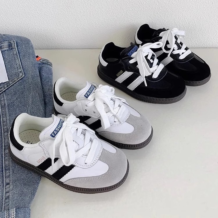 Children's Black and White Training Shoes New Autumn 2025 Styles Boys' Skate Shoes Korean-style Simple and Versatile Girls' Casual Shoes